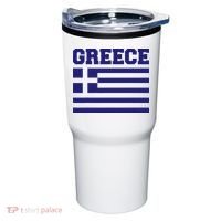 Greece Independence Day Greek Flag Heart Tumbler thumb 0