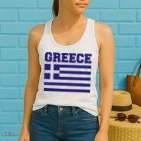Greece Independence Day Greek Flag Heart Women's Tank Top thumb 2