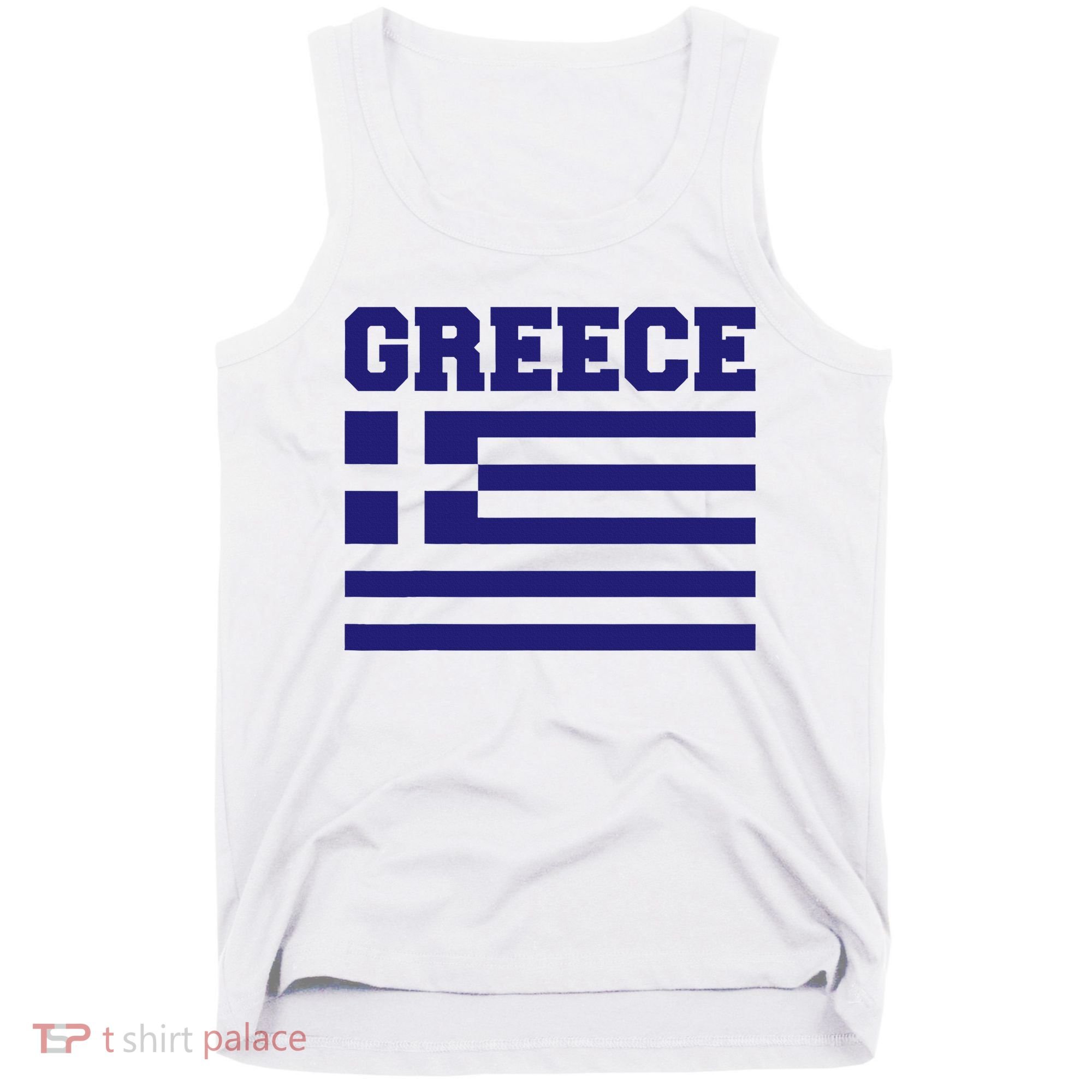 Greece Independence Day Greek Flag Heart Tank Top