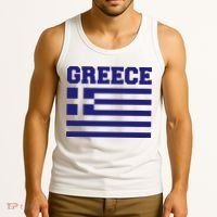 Greece Independence Day Greek Flag Heart Tank Top thumb 3