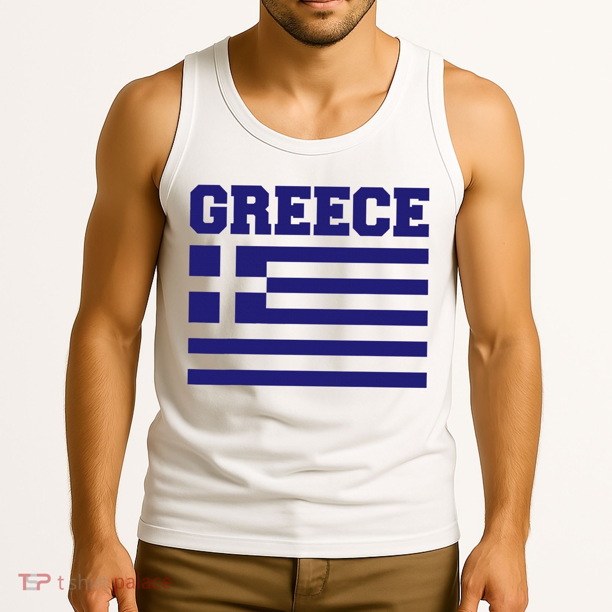 Greece Independence Day Greek Flag Heart Tank Top