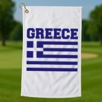 Greece Independence Day Greek Flag Heart Golf Towel thumb 1