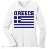 Greece Independence Day Greek Flag Heart Women's Long Sleeve Shirt thumb 0