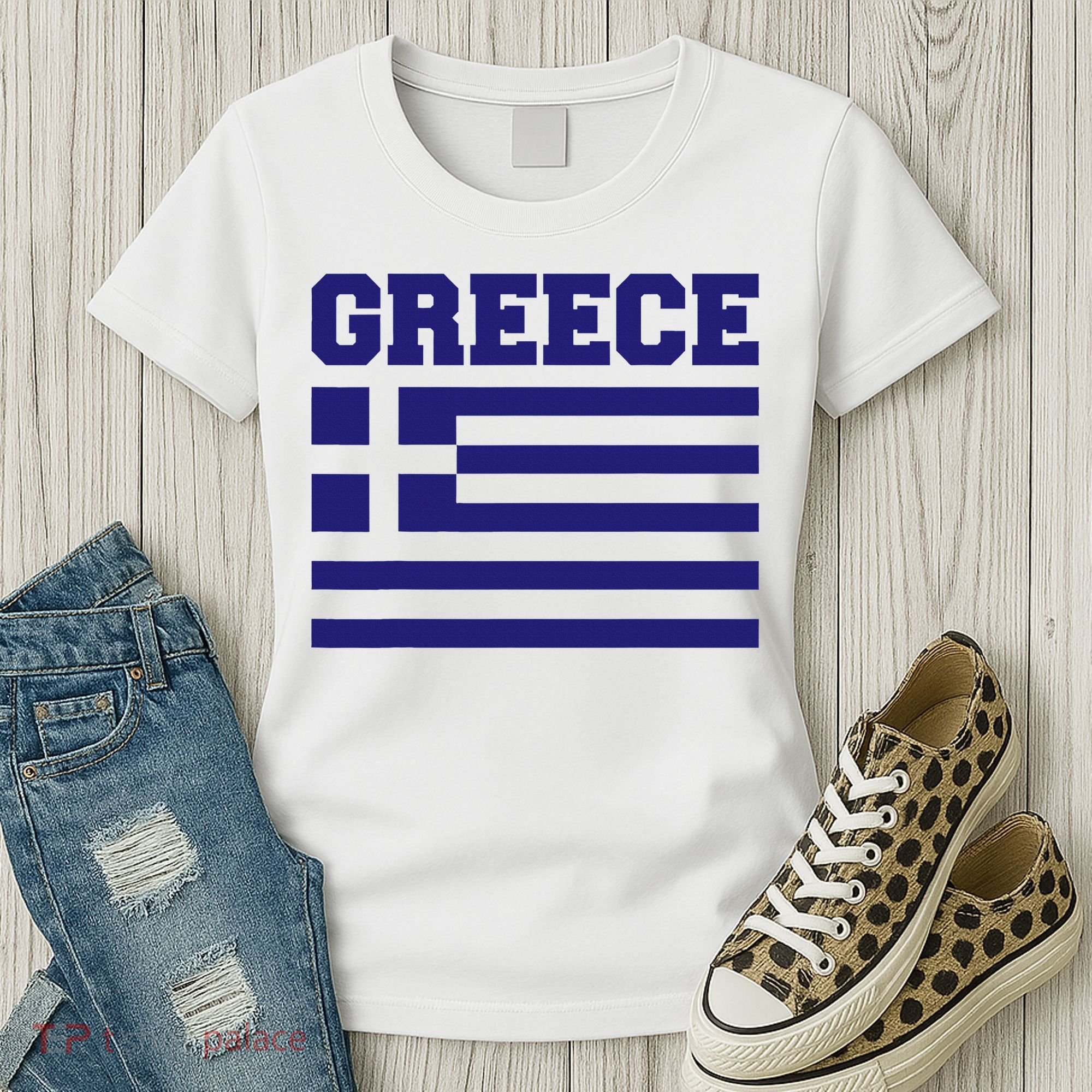 Greece Independence Day Greek Flag Heart Women's T-Shirt