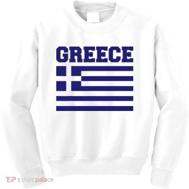 Greece Independence Day Greek Flag Heart Kids Sweatshirt