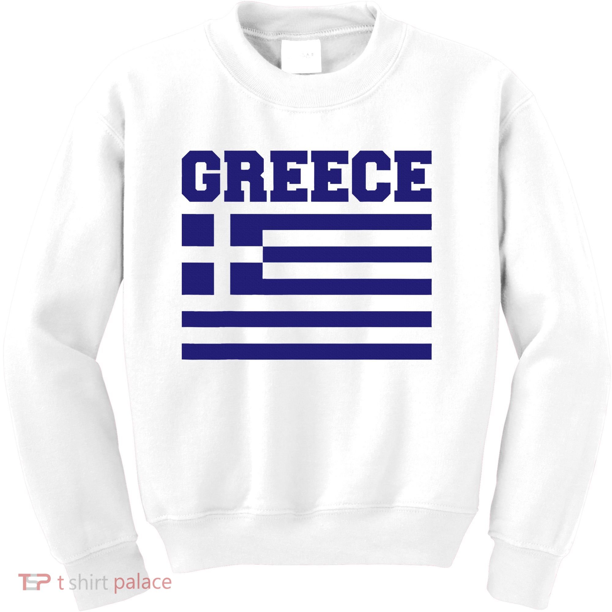 Greece Independence Day Greek Flag Heart Kids Sweatshirt
