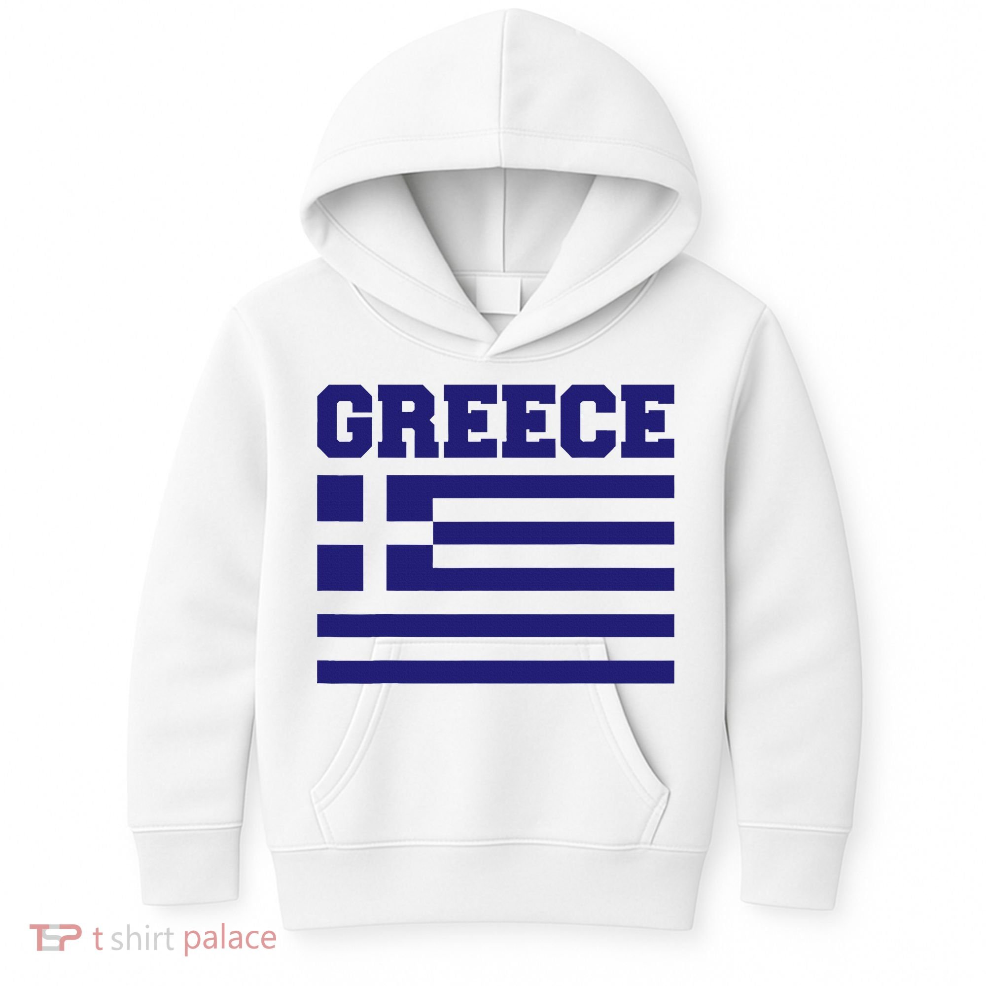 Greece Independence Day Greek Flag Heart Kids Hoodie