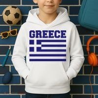 Greece Independence Day Greek Flag Heart Kids Hoodie thumb 2