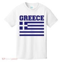 Greece Independence Day Greek Flag Heart Kids T-Shirt thumb 0