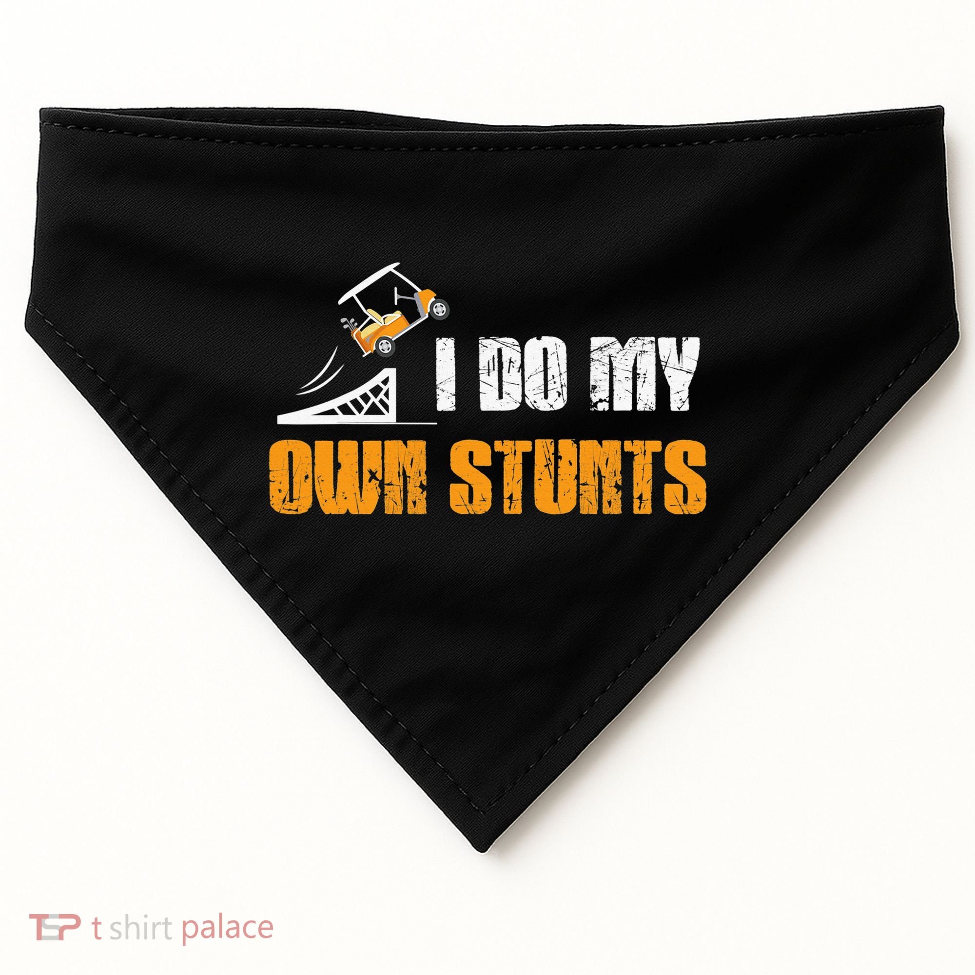 Golfing I Do My Own Stunts Golf Cart Funny Golf Player USA-Made Doggie Bandana