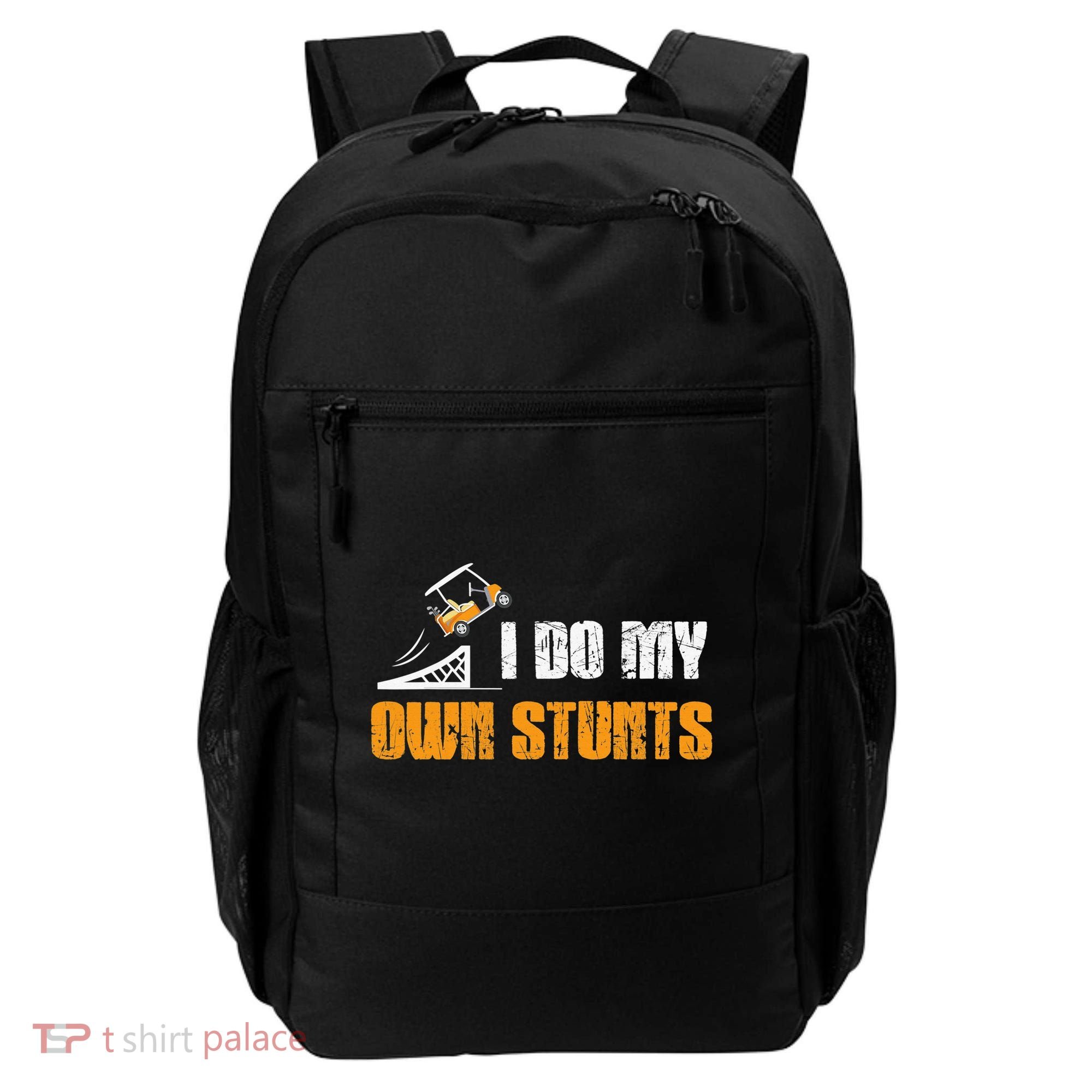 Golfing I Do My Own Stunts Golf Cart Funny Golf Player Backpack