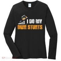 Golfing I Do My Own Stunts Golf Cart Funny Golf Player Women's Long Sleeve Shirt thumb 0