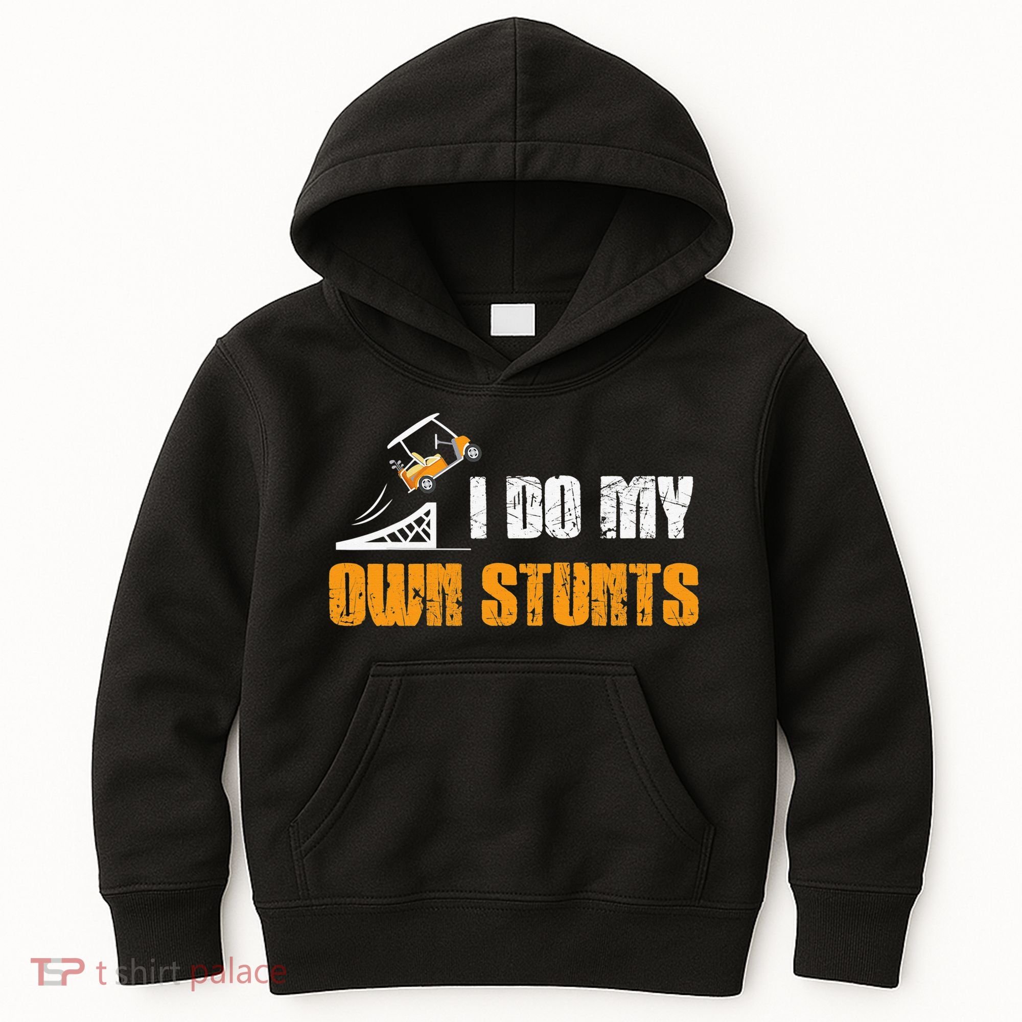 Golfing I Do My Own Stunts Golf Cart Funny Golf Player Kids Hoodie