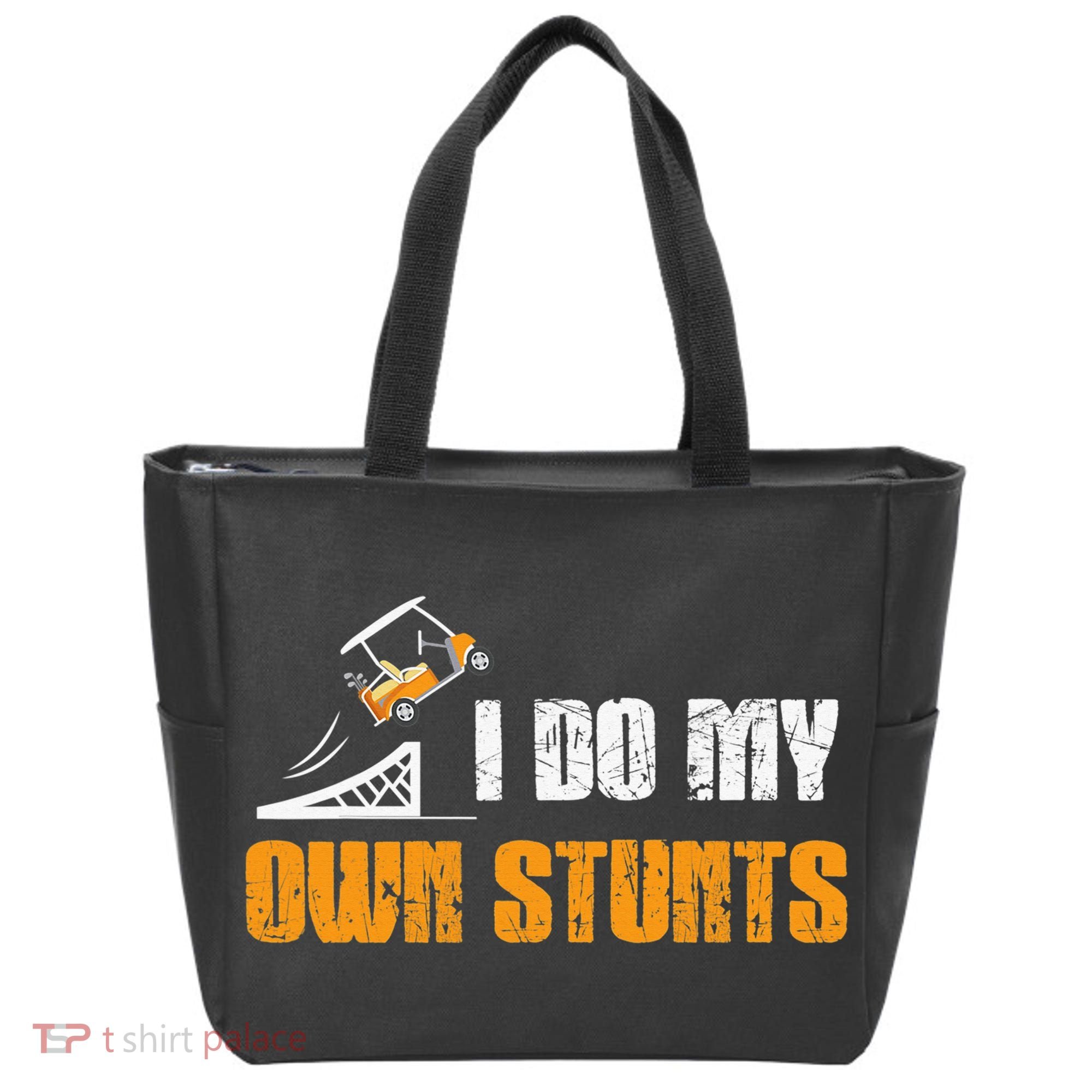 Golfing I Do My Own Stunts Golf Cart Funny Golf Player Tote Bag