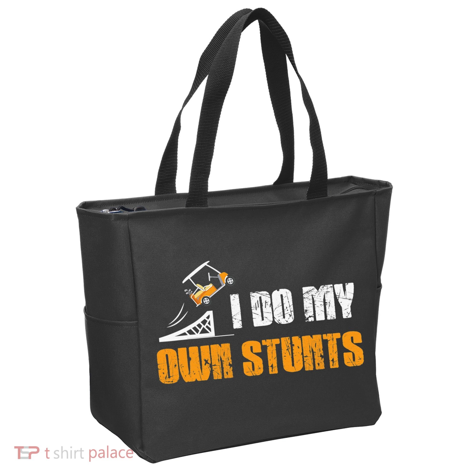 Golfing I Do My Own Stunts Golf Cart Funny Golf Player Tote Bag