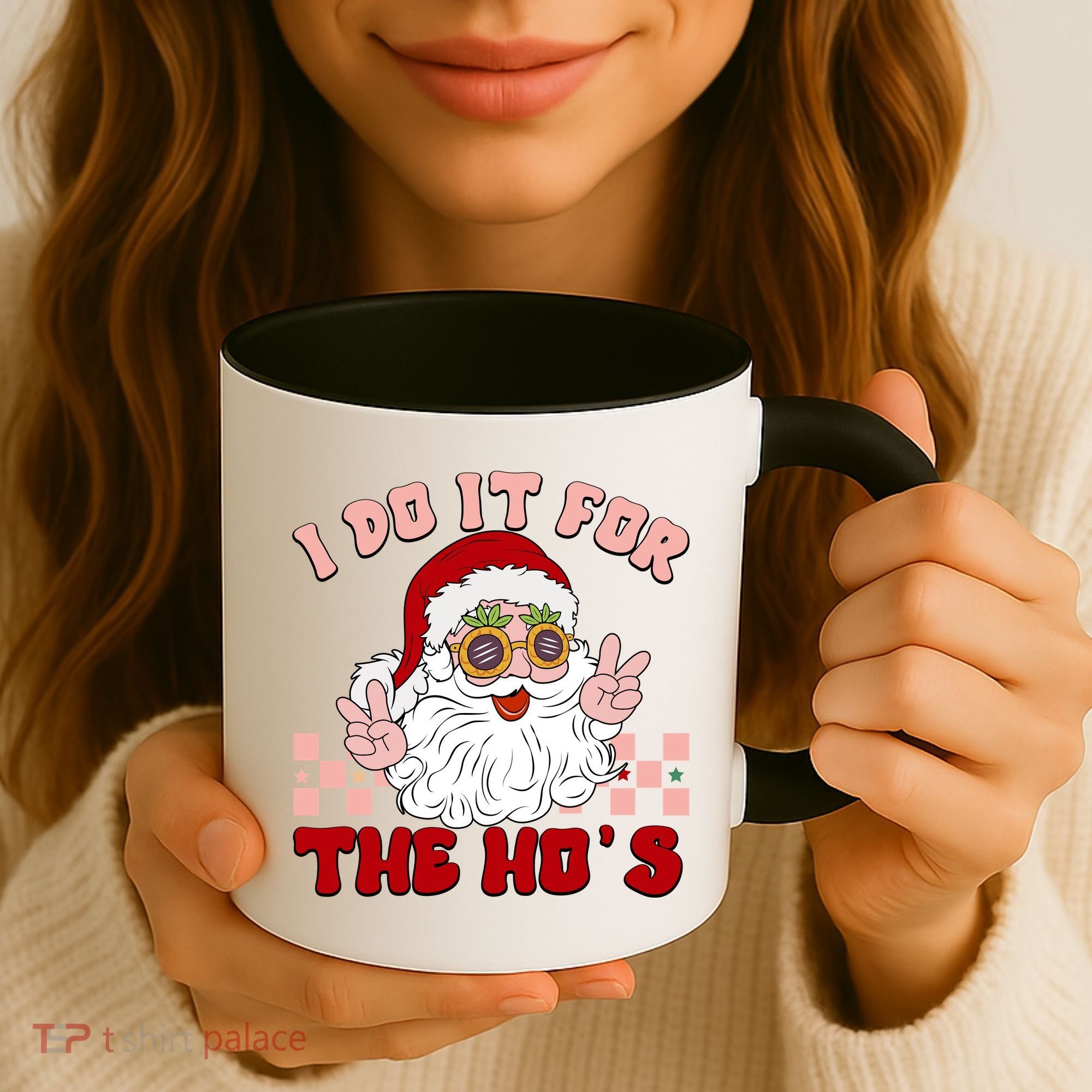 Groovy I Do It For The Ho's Funny Inappropriate Christmas Santa Coffee Mug