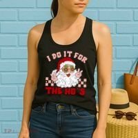 Groovy I Do It For The Ho's Funny Inappropriate Christmas Santa Women's Tank Top thumb 2