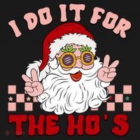 Groovy I Do It For The Ho's Funny Inappropriate Christmas Santa Women's Tank Top thumb 5