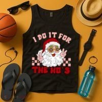 Groovy I Do It For The Ho's Funny Inappropriate Christmas Santa Tank Top thumb 4