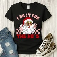 Groovy I Do It For The Ho's Funny Inappropriate Christmas Santa Women's T-Shirt thumb 3