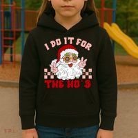 Groovy I Do It For The Ho's Funny Inappropriate Christmas Santa Kids Hoodie thumb 3
