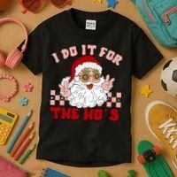 Groovy I Do It For The Ho's Funny Inappropriate Christmas Santa Kids T-Shirt thumb 3
