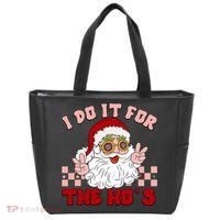 Groovy I Do It For The Ho's Funny Inappropriate Christmas Santa Tote Bag thumb 0