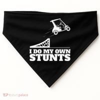 Golfing I Do My Own Stunts Golf Cart Golf Player USA-Made Doggie Bandana thumb 0