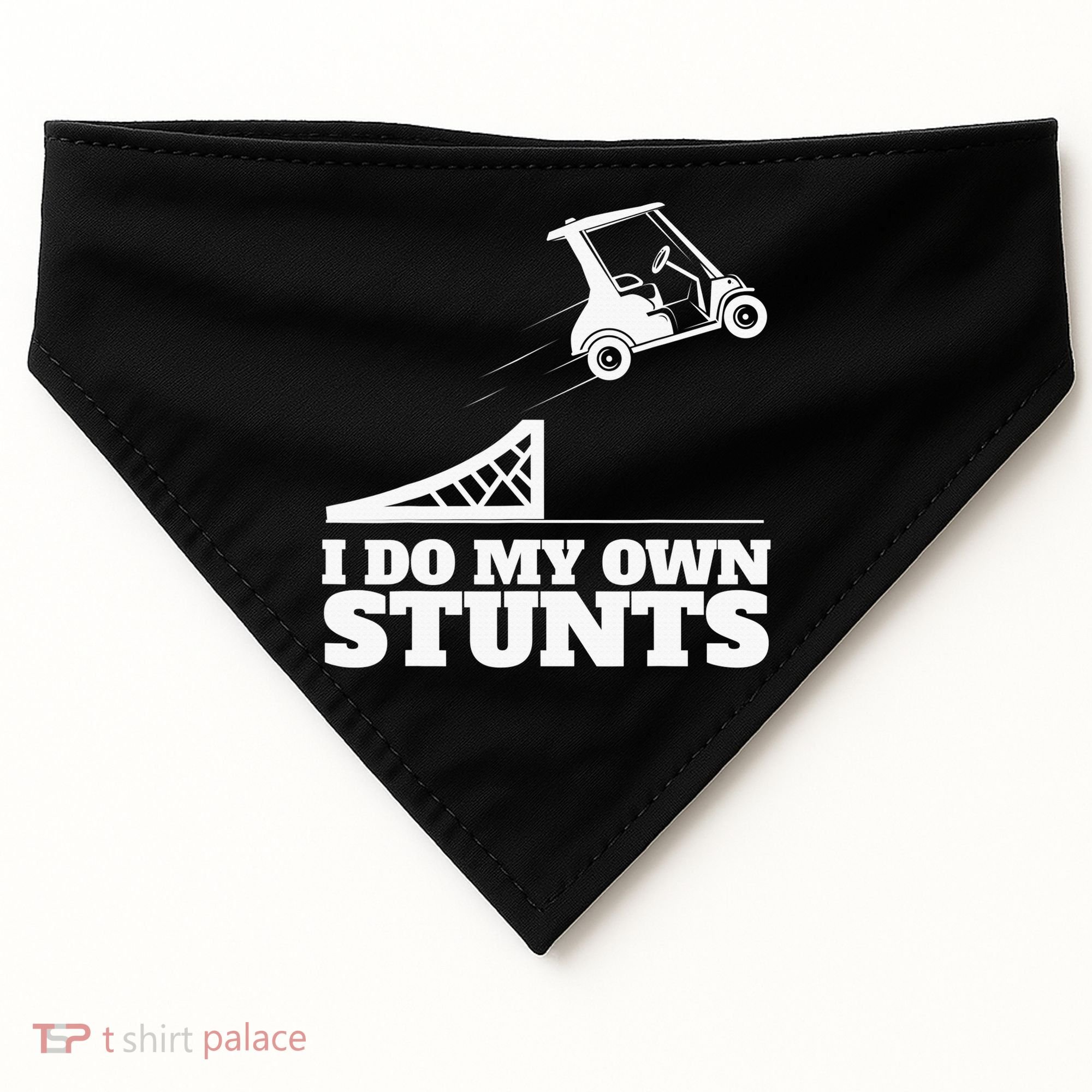 Golfing I Do My Own Stunts Golf Cart Golf Player USA-Made Doggie Bandana