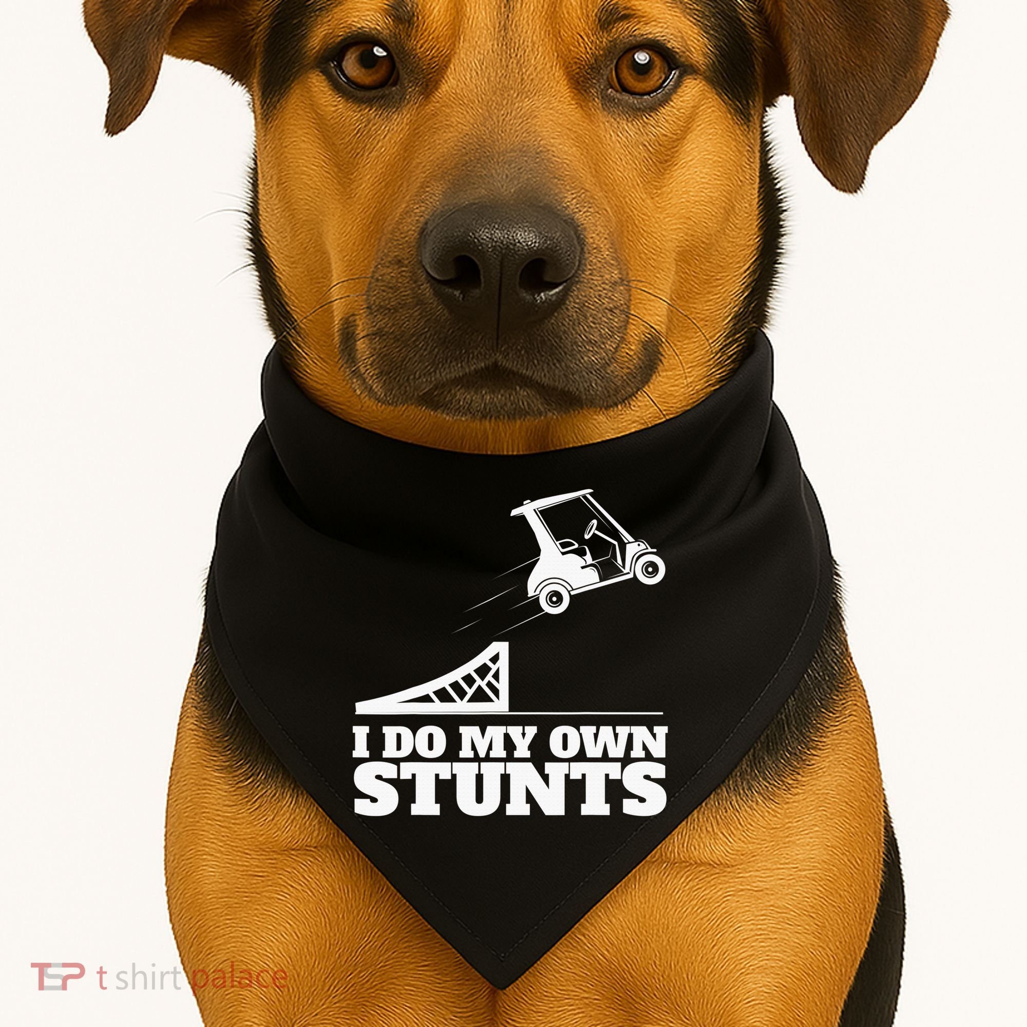 Golfing I Do My Own Stunts Golf Cart Golf Player USA-Made Doggie Bandana
