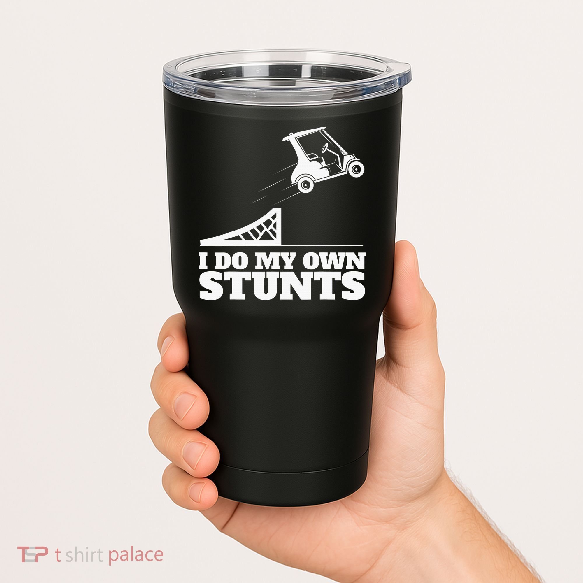 Golfing I Do My Own Stunts Golf Cart Golf Player Tumbler