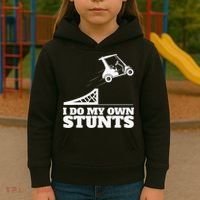 Golfing I Do My Own Stunts Golf Cart Golf Player Kids Hoodie thumb 3