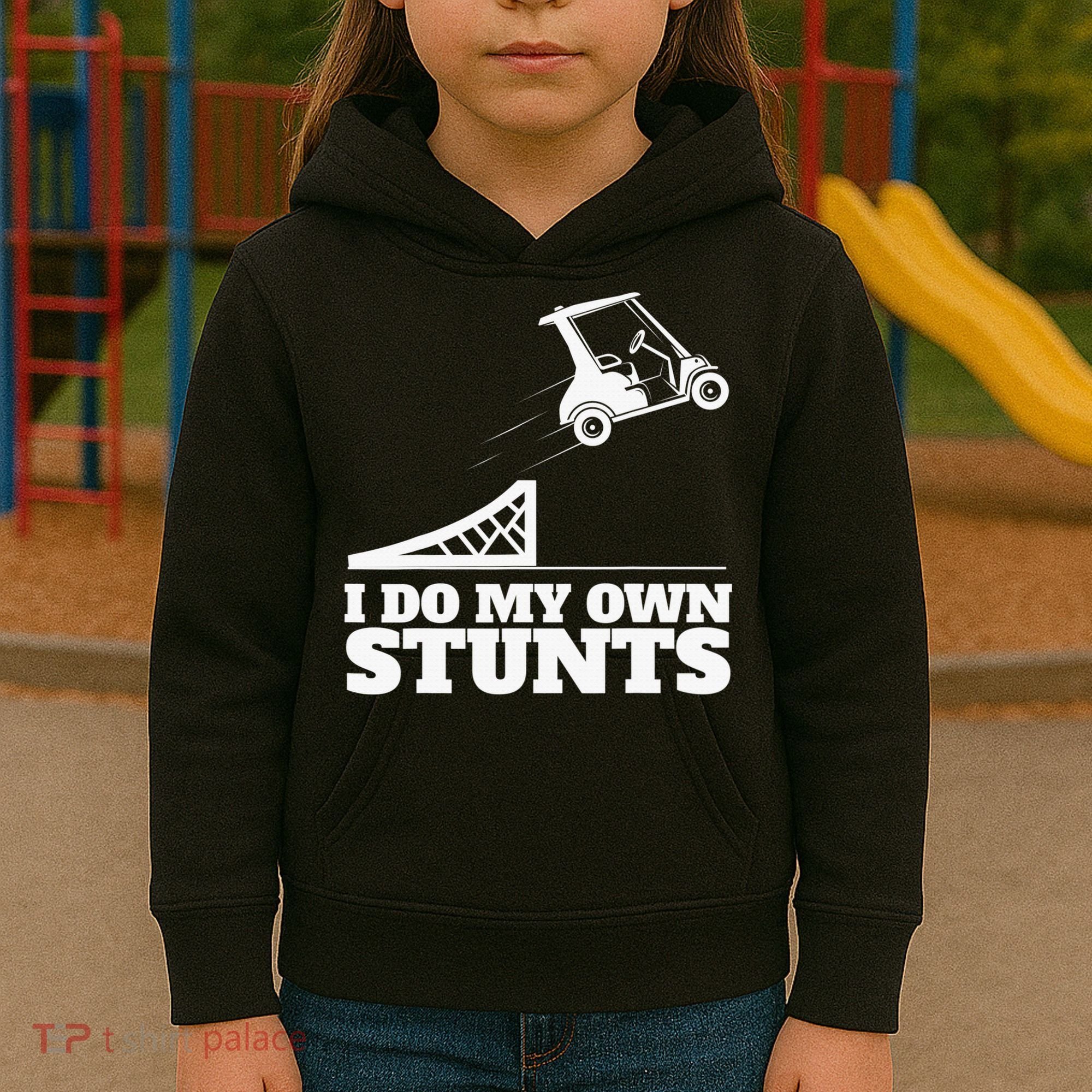 Golfing I Do My Own Stunts Golf Cart Golf Player Kids Hoodie