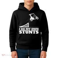 Golfing I Do My Own Stunts Golf Cart Golf Player Kids Hoodie thumb 4