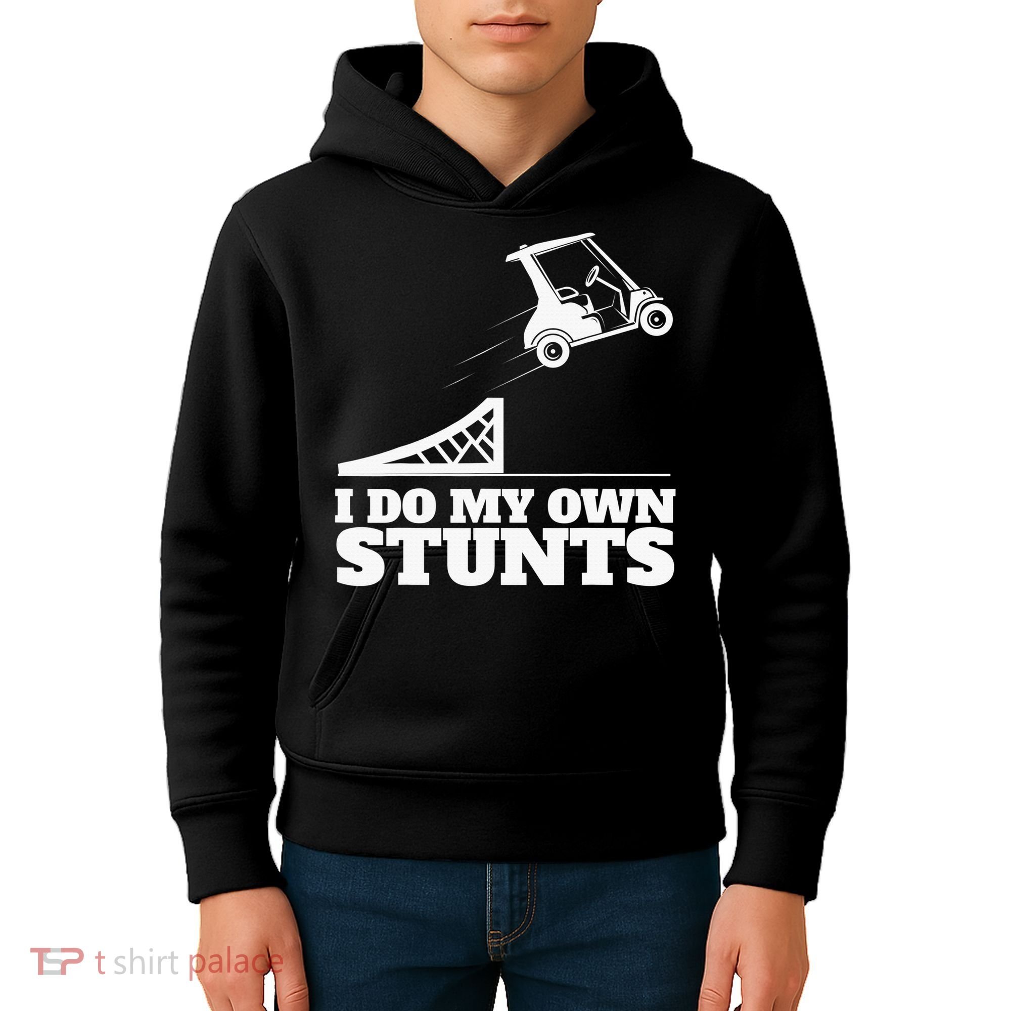 Golfing I Do My Own Stunts Golf Cart Golf Player Kids Hoodie