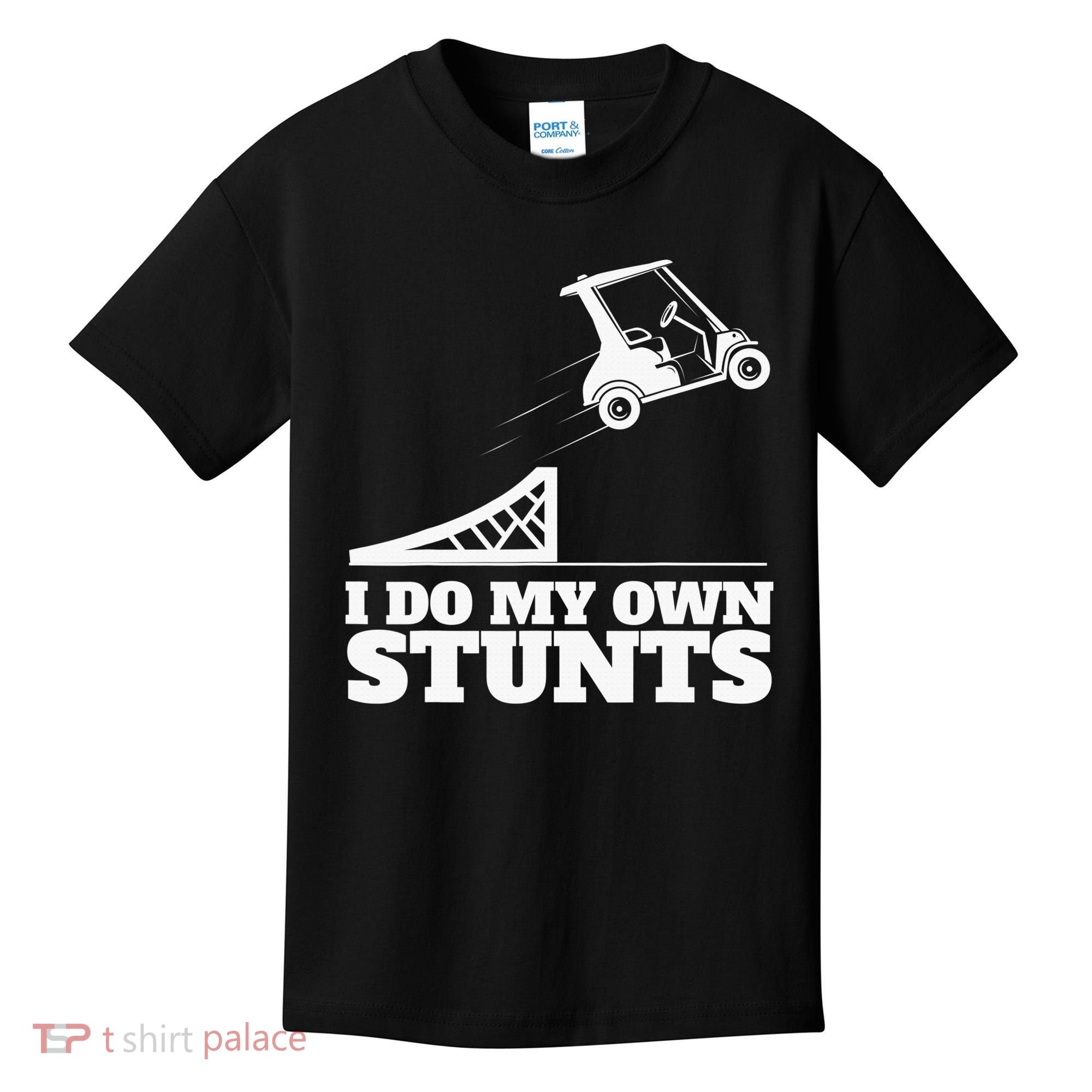 Golfing I Do My Own Stunts Golf Cart Golf Player Kids T-Shirt