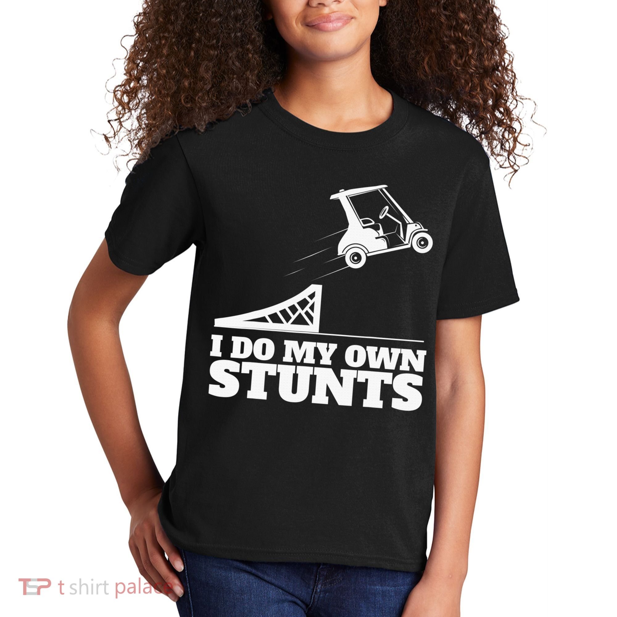 Golfing I Do My Own Stunts Golf Cart Golf Player Kids T-Shirt