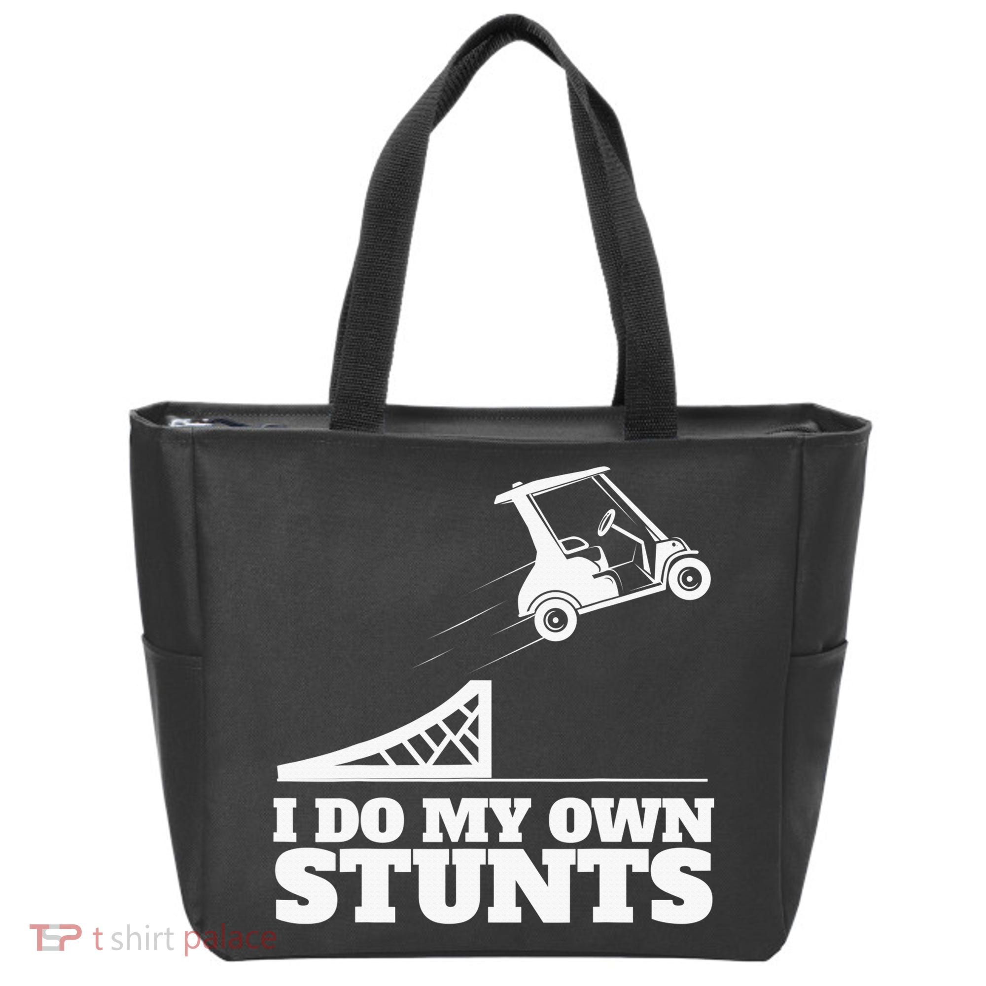 Golfing I Do My Own Stunts Golf Cart Golf Player Tote Bag