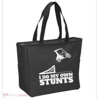 Golfing I Do My Own Stunts Golf Cart Golf Player Tote Bag thumb 2