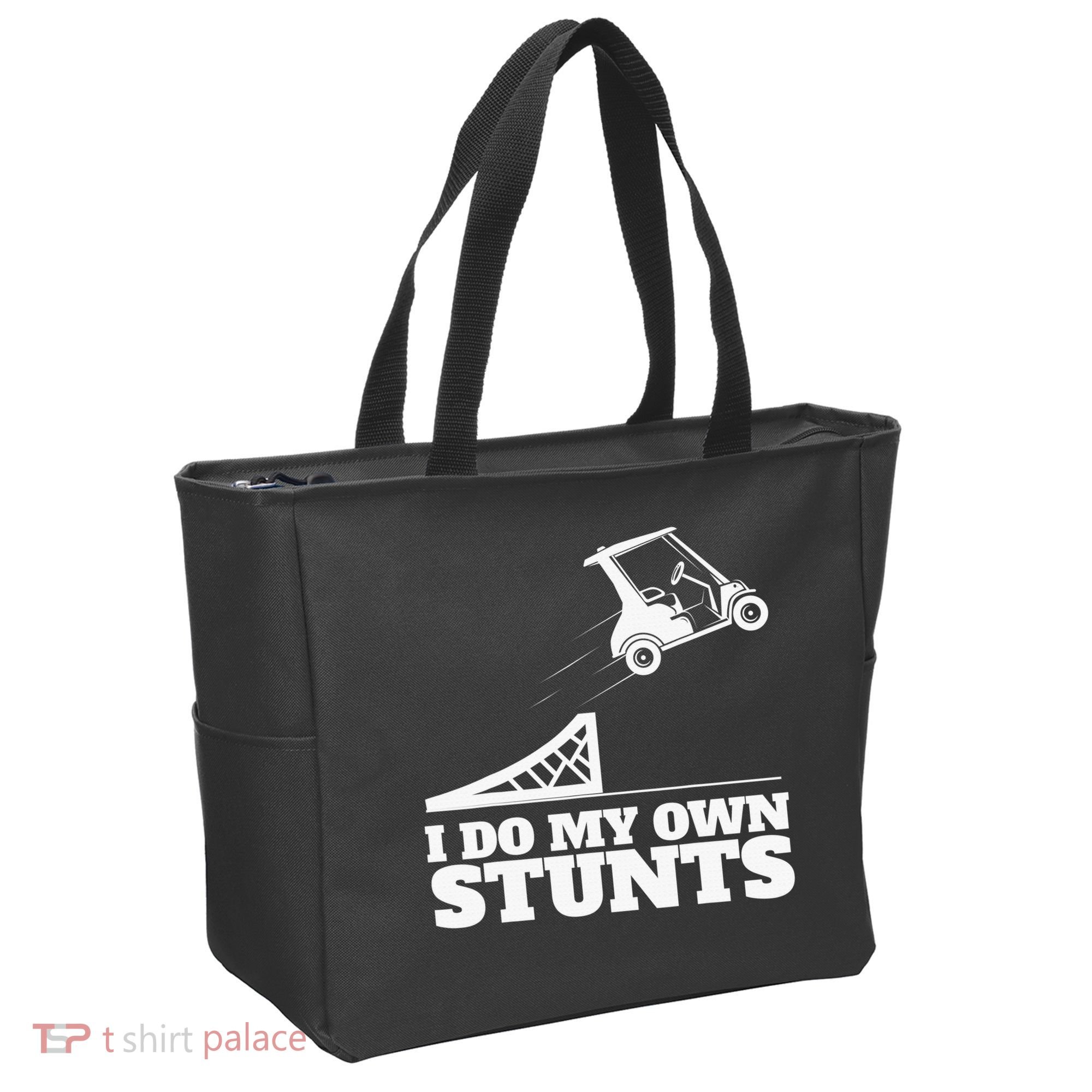 Golfing I Do My Own Stunts Golf Cart Golf Player Tote Bag