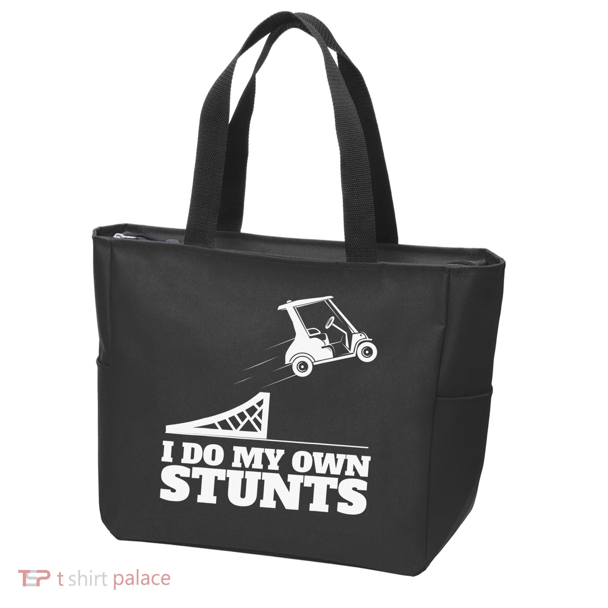Golfing I Do My Own Stunts Golf Cart Golf Player Tote Bag