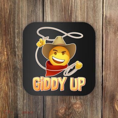 Giddy Up Cowboy Emoji  Coaster