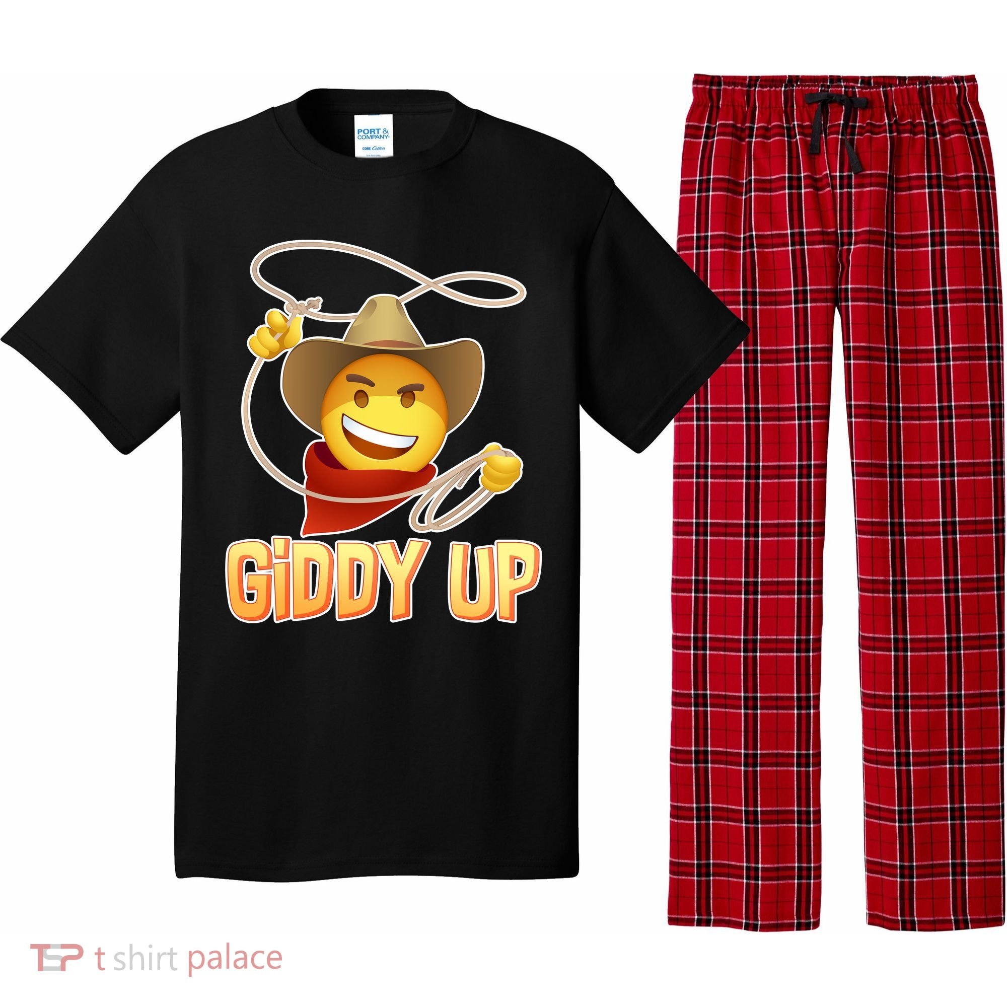 Giddy Up Cowboy Emoji  Pajama Set