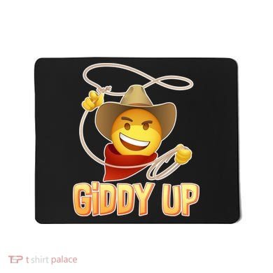 Giddy Up Cowboy Emoji  Mousepad