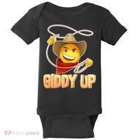 Giddy Up Cowboy Emoji  Baby Bodysuit thumb 0