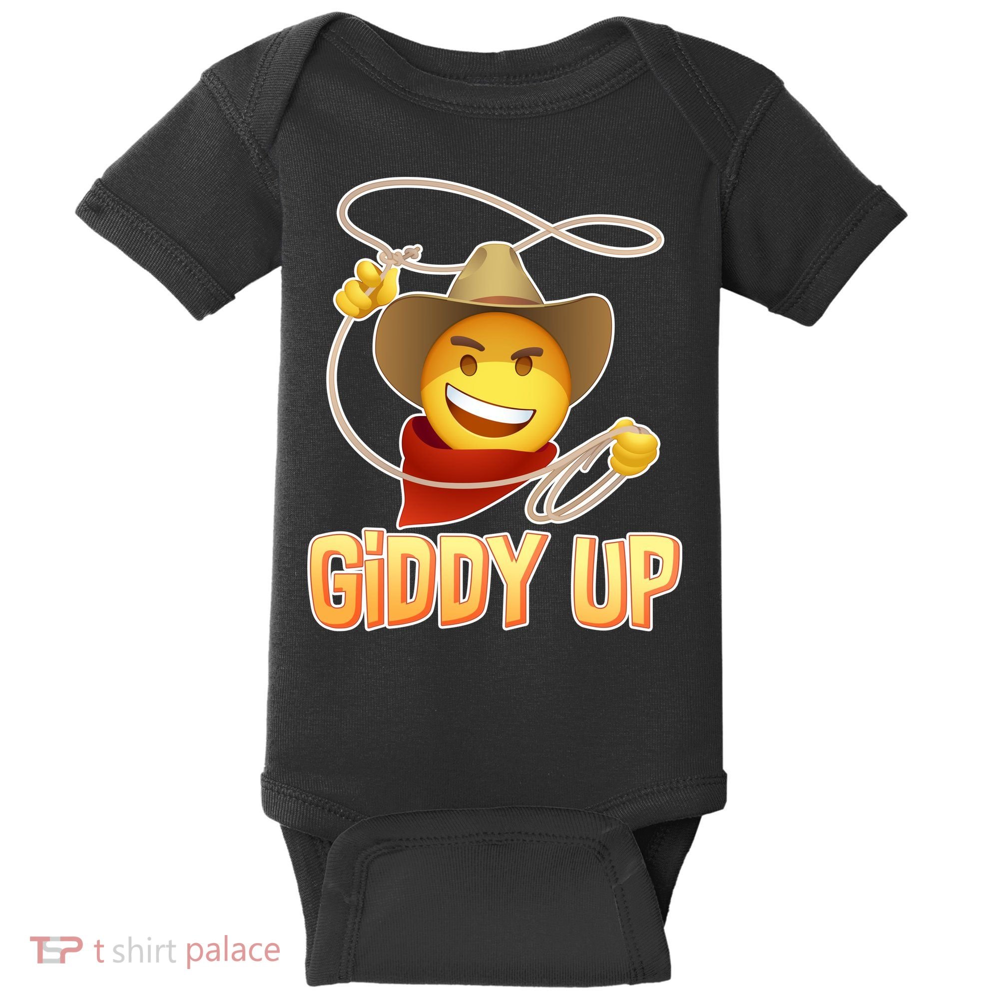 Giddy Up Cowboy Emoji  Baby Bodysuit