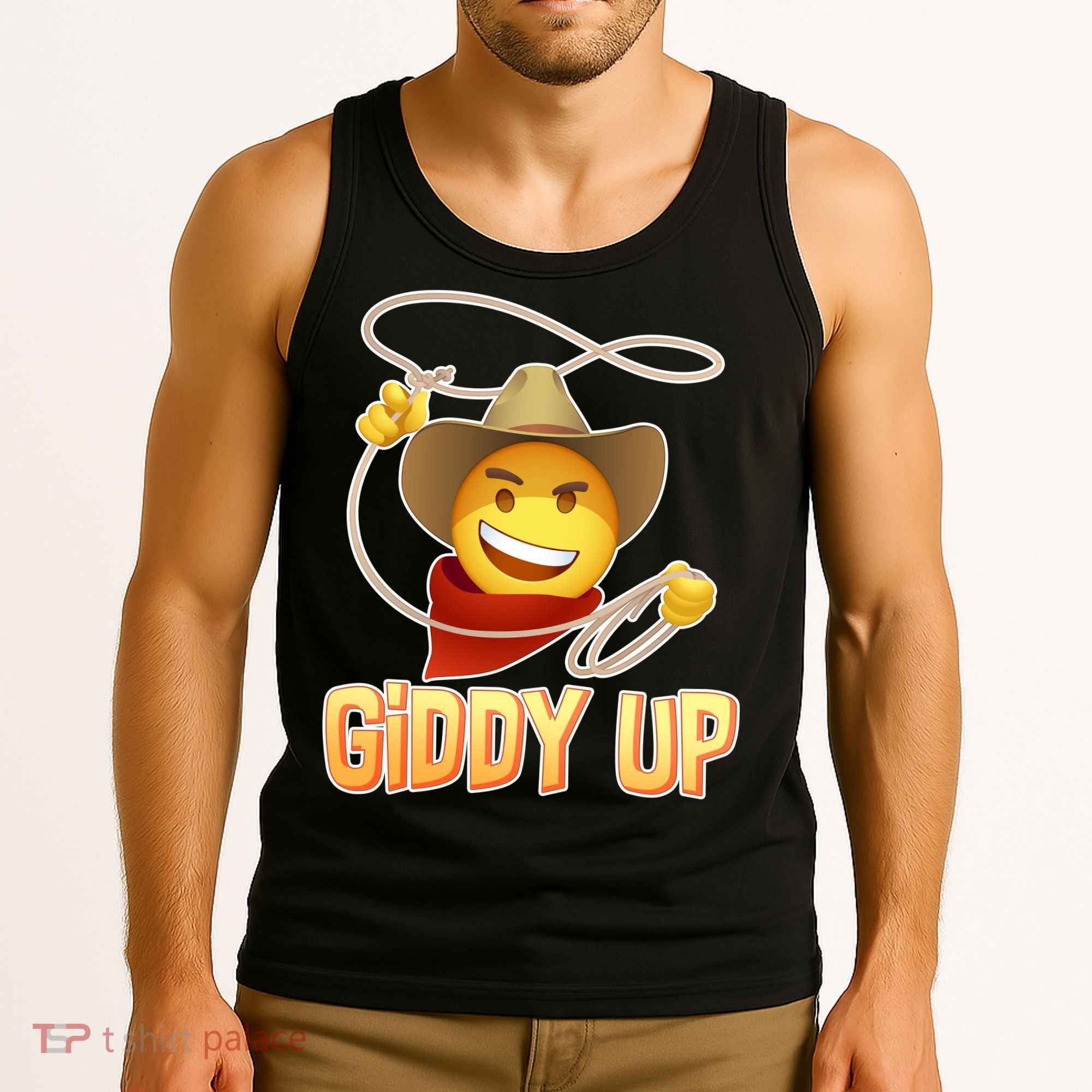Giddy Up Cowboy Emoji  Tank Top