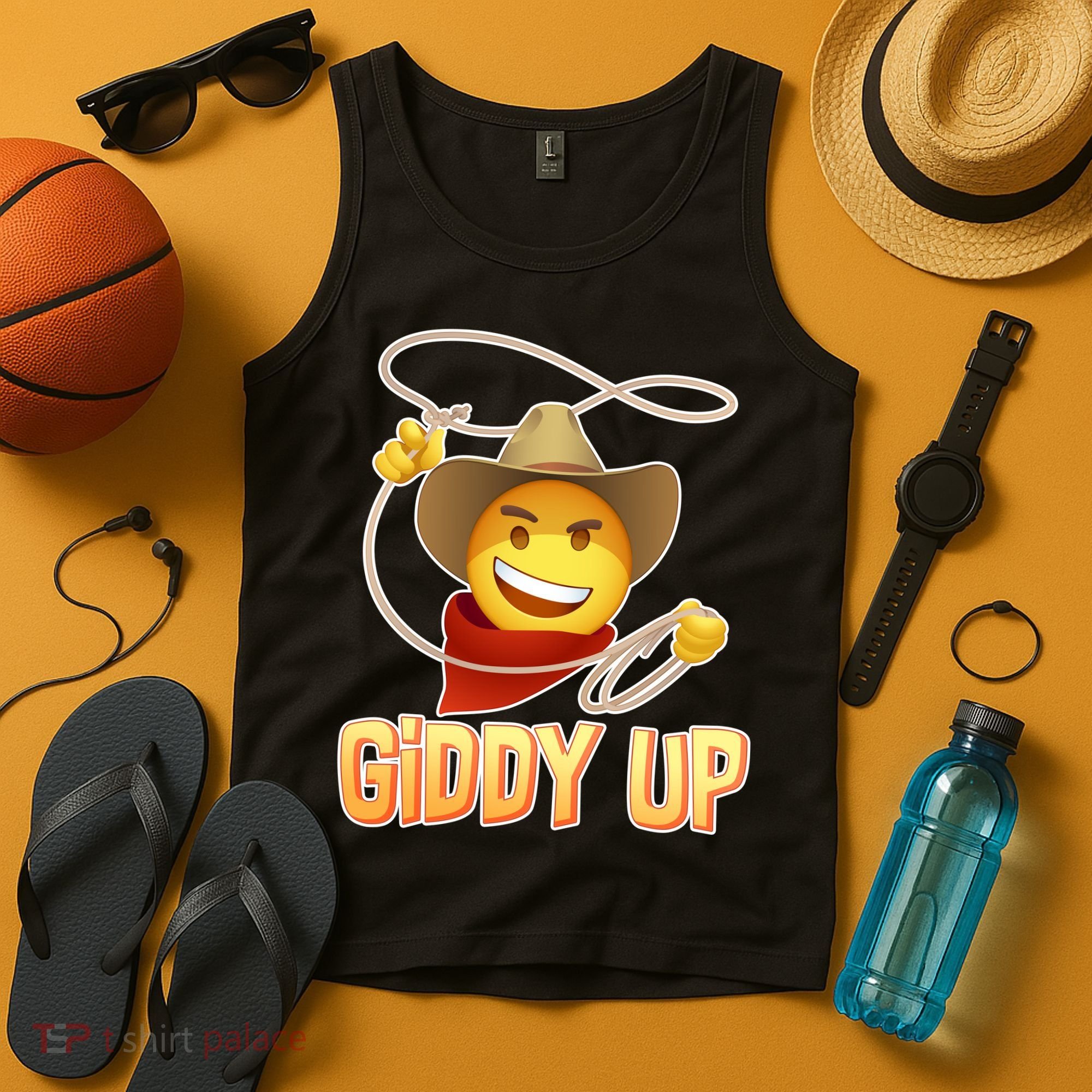 Giddy Up Cowboy Emoji  Tank Top