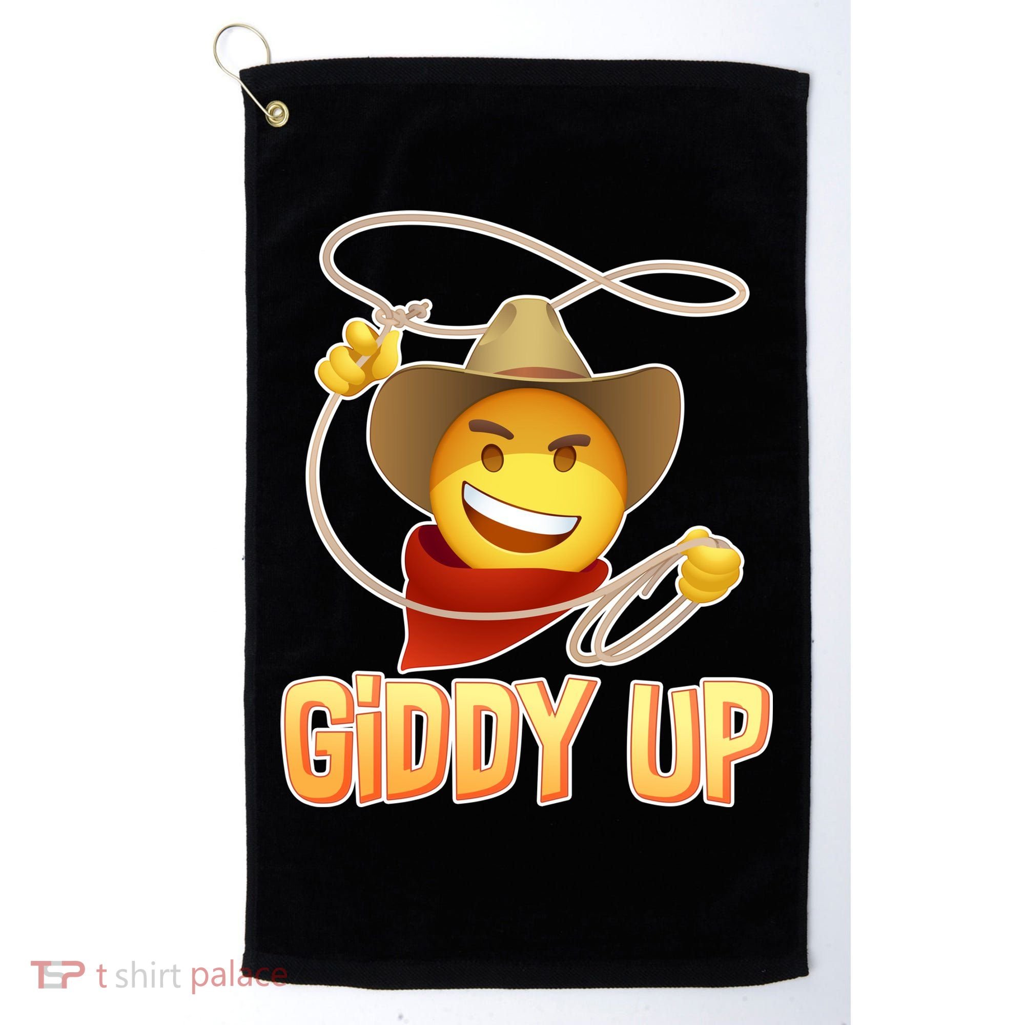 Giddy Up Cowboy Emoji  Golf Towel