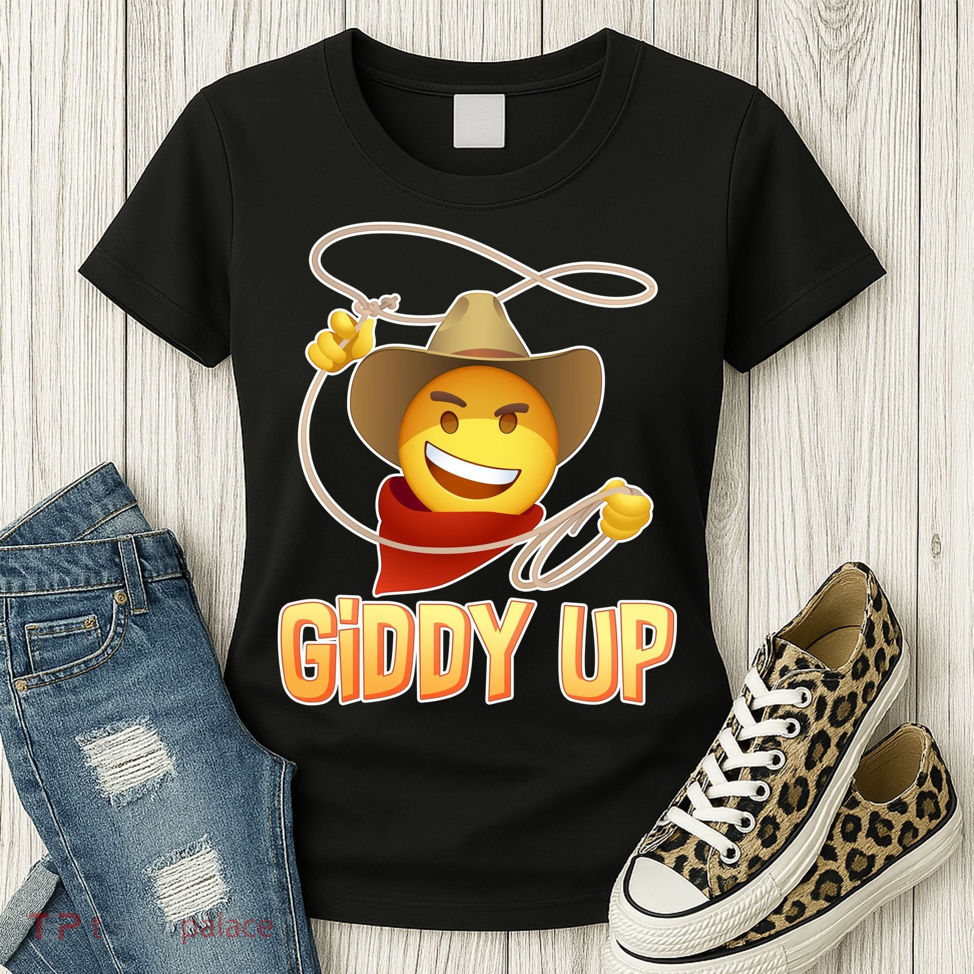 Giddy Up Cowboy Emoji  Women's T-Shirt